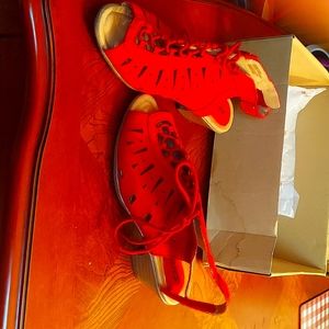 Earth  Brand suede lace up sandals